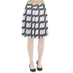 Diagonal Pattern Background Black And White Pleated Skirt
