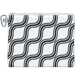 Diagonal Pattern Background Black And White Canvas Cosmetic Bag (xxxl) by Sapixe