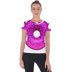 Donut Transparent Clip Art Short Sleeve Sports Top 