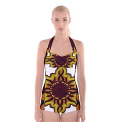 Disturbed Is An American Heavy Metal Band Logo Boyleg Halter Swimsuit 