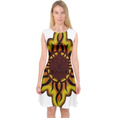 Disturbed Is An American Heavy Metal Band Logo Capsleeve Midi Dress by Sapixe