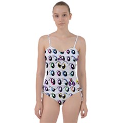 Eyes  Pattern Sweetheart Tankini Set