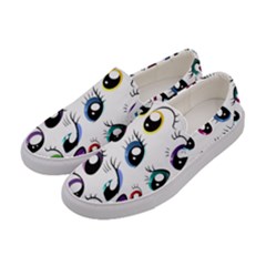 Eyes  Pattern Women s Canvas Slip Ons