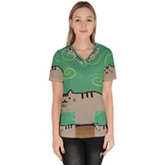 Fat Cat Scrub Top by Sapixe