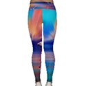 Flamingo Lake Birds In Flight Sunset Orange Sky Red Clouds Reflection In Lake Water Art Classic Yoga Leggings View2