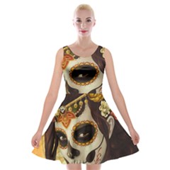 Fantasy Girl Art Velvet Skater Dresses