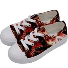 Fantasy Art Story Lodge Girl Rabbits Flowers Kids  Low Top Canvas Sneakers