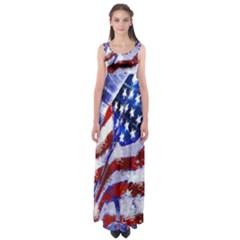 Flag Usa United States Of America Images Independence Day Empire Waist Maxi Dress by Sapixe