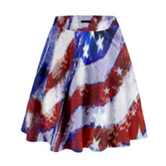 Flag Usa United States Of America Images Independence Day High Waist Skirt by Sapixe