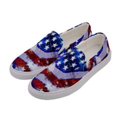 Flag Usa United States Of America Images Independence Day Women s Canvas Slip Ons by Sapixe