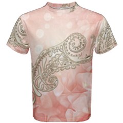 Wonderful Soft Flowers With Floral Elements Men s Cotton Tee by FantasyWorld7