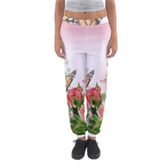 Flora Butterfly Roses Women s Jogger Sweatpants by Sapixe