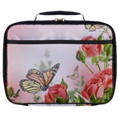 Flora Butterfly Roses Full Print Lunch Bag by Sapixe