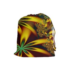 Floral Design Computer Digital Art Design Illustration Drawstring Pouches (large)  by Sapixe