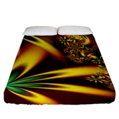 Floral Design Computer Digital Art Design Illustration Fitted Sheet (california King Size)