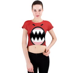 Funny Angry Crew Neck Crop Top