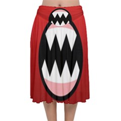 Funny Angry Velvet Flared Midi Skirt