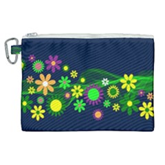Flower Power Flowers Ornament Canvas Cosmetic Bag (xl) by Sapixe
