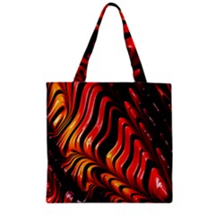 Fractal Mathematics Abstract Zipper Grocery Tote Bag by Sapixe