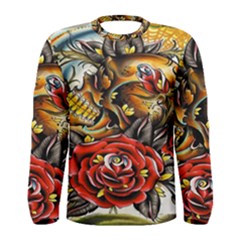 Flower Art Traditional Men s Long Sleeve Tee