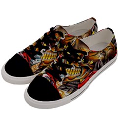 Flower Art Traditional Men s Low Top Canvas Sneakers