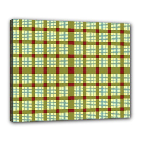 Geometric Tartan Pattern Square Canvas 20  X 16 