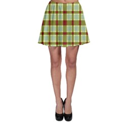 Geometric Tartan Pattern Square Skater Skirt