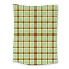 Geometric Tartan Pattern Square Medium Tapestry by Sapixe