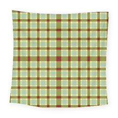 Geometric Tartan Pattern Square Square Tapestry (large)