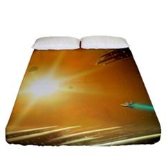 Future City Fitted Sheet (queen Size) by Sapixe