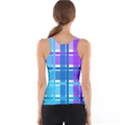 Gingham Pattern Blue Purple Shades Tank Top View2