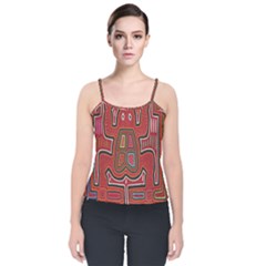 Frog Pattern Velvet Spaghetti Strap Top by Sapixe