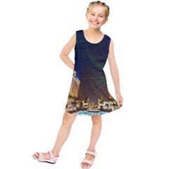 Galaxy Hotel Macau Cotai Laser Beams At Night Kids  Tunic Dress by Sapixe