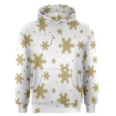 Gold Snow Flakes Snow Flake Pattern Men s Pullover Hoodie