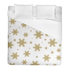 Gold Snow Flakes Snow Flake Pattern Duvet Cover (full/ Double Size)