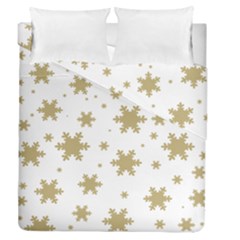 Gold Snow Flakes Snow Flake Pattern Duvet Cover Double Side (queen Size) by Sapixe