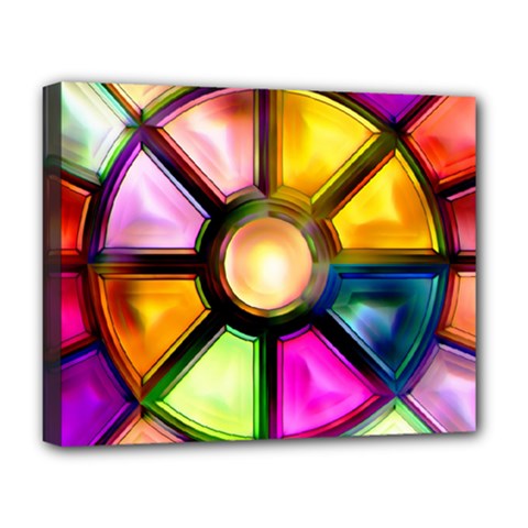 Glass Colorful Stained Glass Deluxe Canvas 20  X 16  