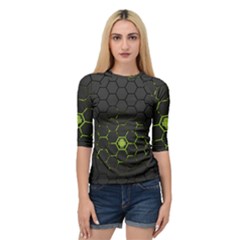 Green Android Honeycomb Gree Quarter Sleeve Raglan Tee