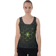 Green Android Honeycomb Gree Velvet Tank Top by Sapixe