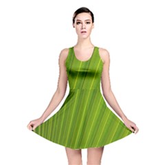 Green Leaf Pattern Plant Reversible Skater Dress by Sapixe