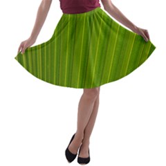 Green Leaf Pattern Plant A-line Skater Skirt