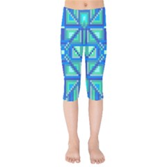 Grid Geometric Pattern Colorful Kids  Capri Leggings  by Sapixe