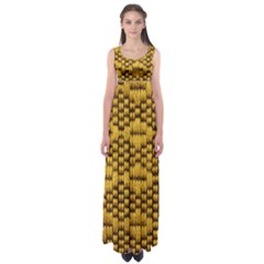 Golden Pattern Fabric Empire Waist Maxi Dress