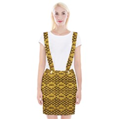 Golden Pattern Fabric Braces Suspender Skirt by Sapixe