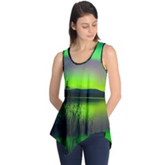 Green Northern Lights Canada Sleeveless Tunic by Sapixe