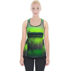 Green Northern Lights Canada Piece Up Tank Top