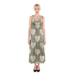 Hearts Motif Pattern Sleeveless Maxi Dress by dflcprints