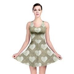 Hearts Motif Pattern Reversible Skater Dress by dflcprints