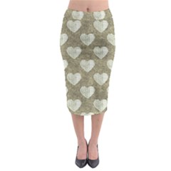 Hearts Motif Pattern Midi Pencil Skirt by dflcprints