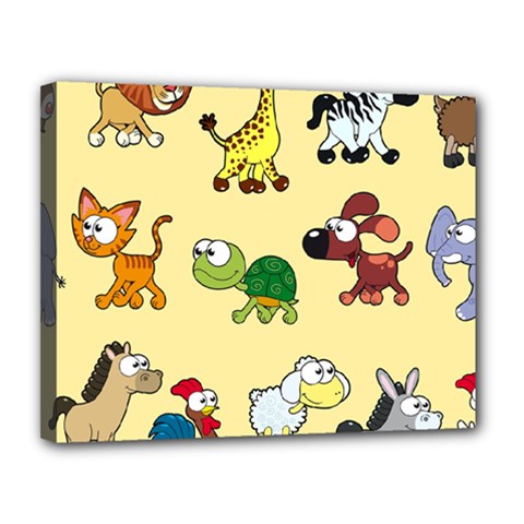 Group Of Animals Graphic Canvas 14  X 11  by Sapixe